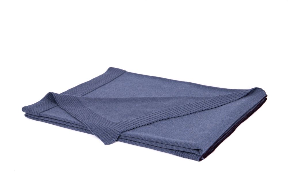 Throw blankets - Blanket Merino Wool Extrafine Light blue - LA MAISON DE LA MAILLE