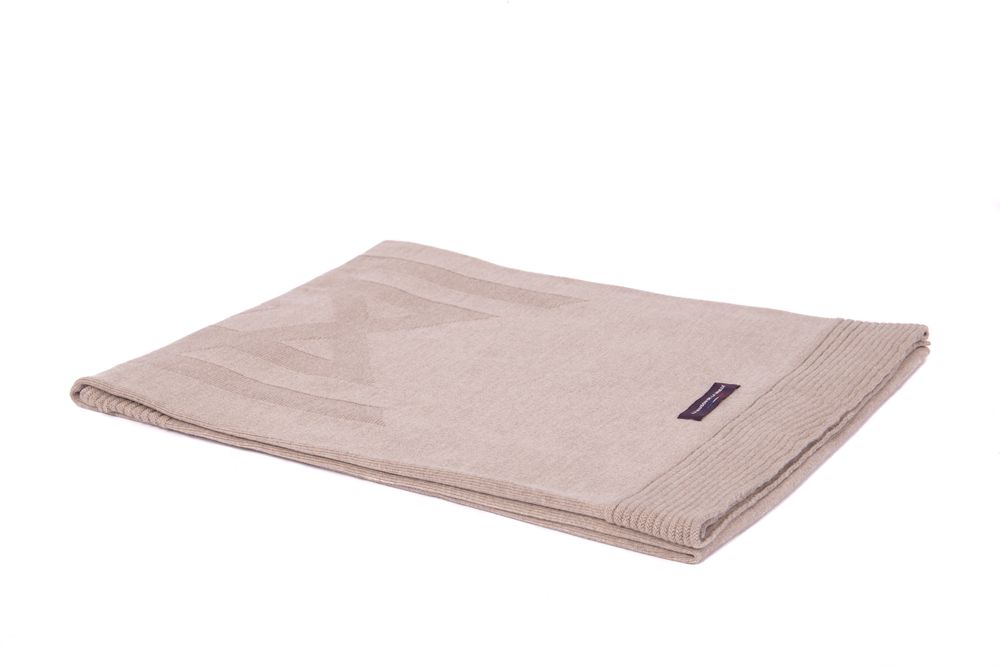 Throw blankets - Blanket Merino Wool Extrafine Mottled beige - LA MAISON DE LA MAILLE