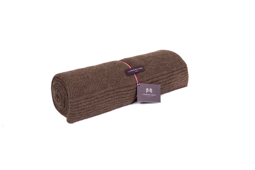 Plaids - Plaid Laine Baby Alpaga Brun - LA MAISON DE LA MAILLE