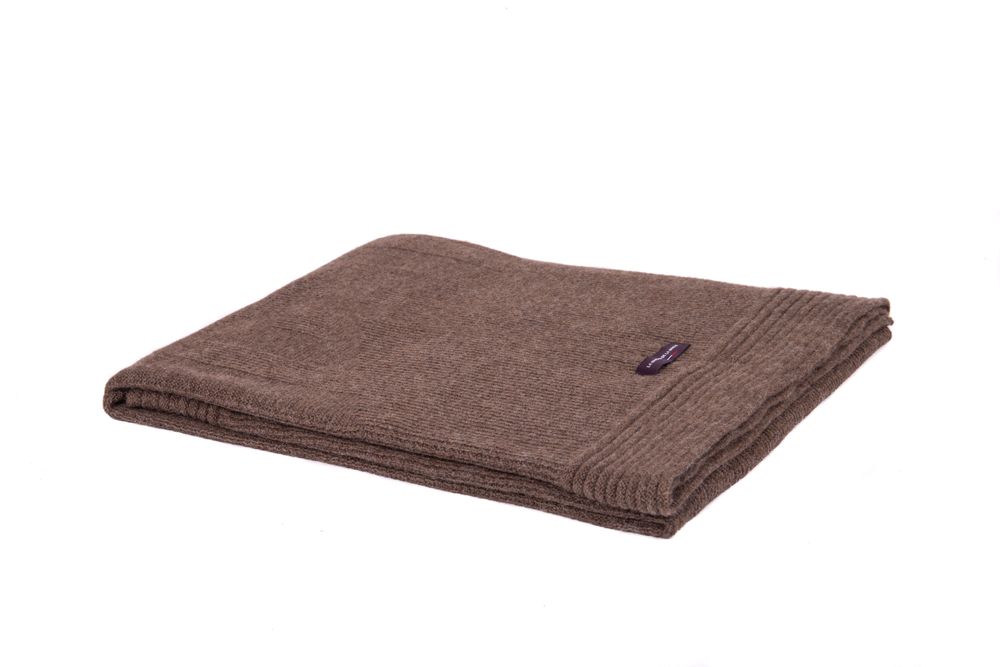 Plaids - Plaid Laine Baby Alpaga Brun - LA MAISON DE LA MAILLE