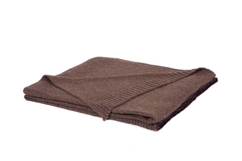 Plaids - Plaid Laine Baby Alpaga Brun - LA MAISON DE LA MAILLE
