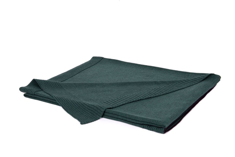 Plaids - Plaid Laine Mérinos Extrafin Vert Forêt - LA MAISON DE LA MAILLE