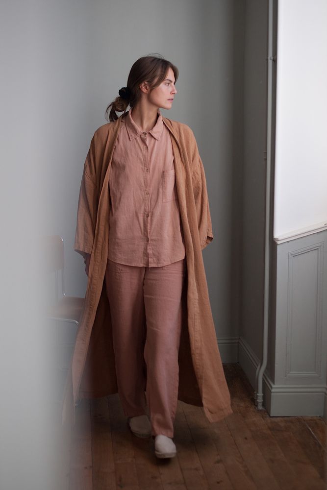 Homewear - Tailleur Kimono, pyjama et kimono long - COULEUR CHANVRE