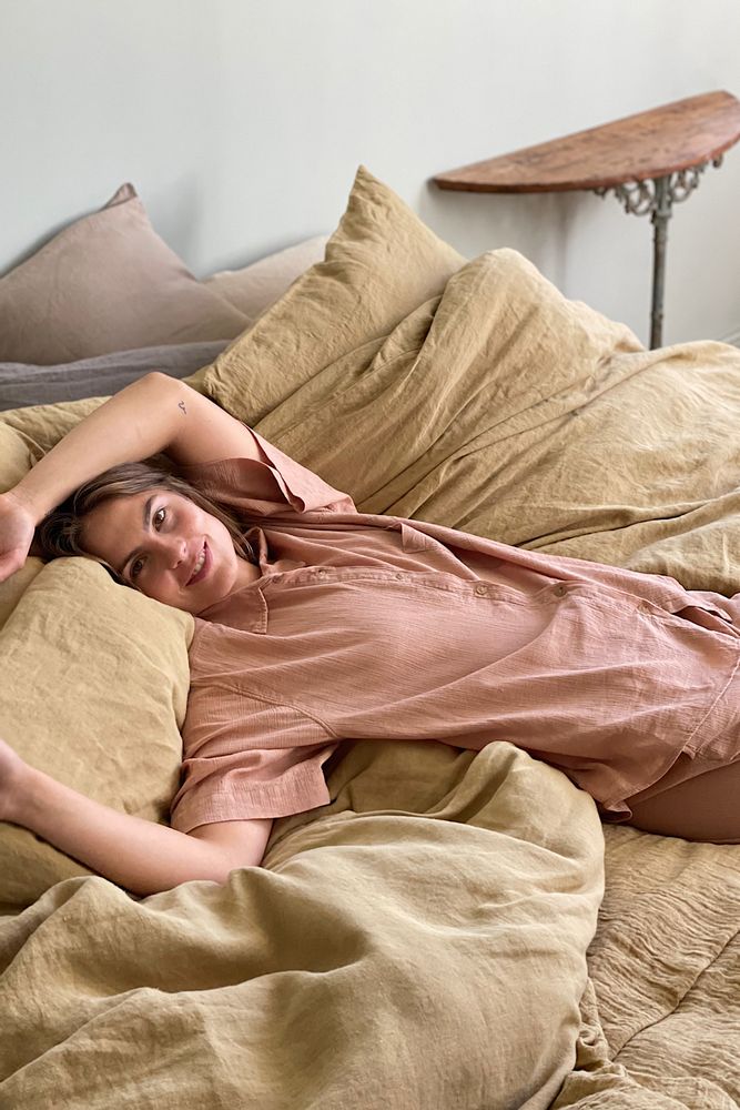 Homewear - Tailleur Kimono, pyjama et kimono long - COULEUR CHANVRE