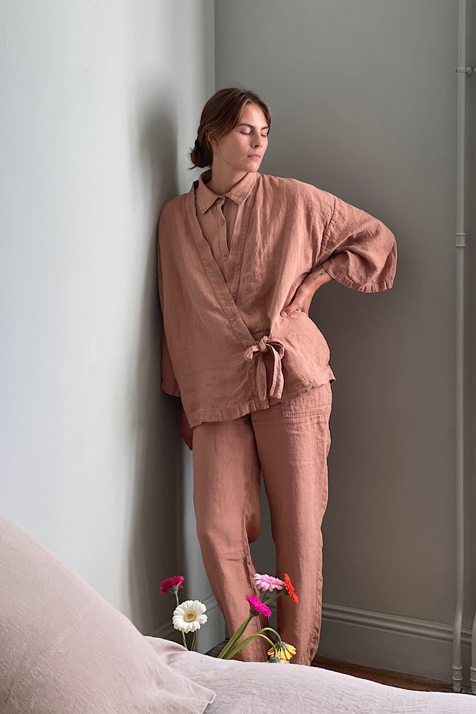 Homewear - Tailleur Kimono, pyjama et kimono long - COULEUR CHANVRE