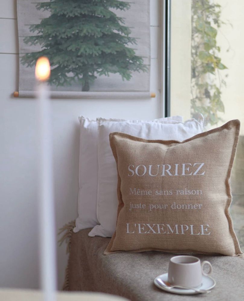 Fabric cushions - “Souriez” message cushions - ATELIER COSTÀ