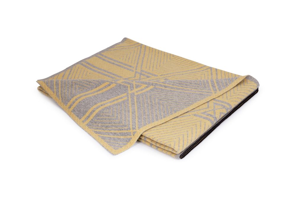 Plaids - Le Plaid Signature Recyclé - Paille / Gris Clair - LA MAISON DE LA MAILLE