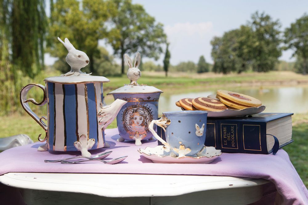 Objets design - SERVICE À THÉ CENDRILLON, PERSONNALISABLE, FAIT MAIN EN ITALIE, 2021 - MOSCHE BIANCHE