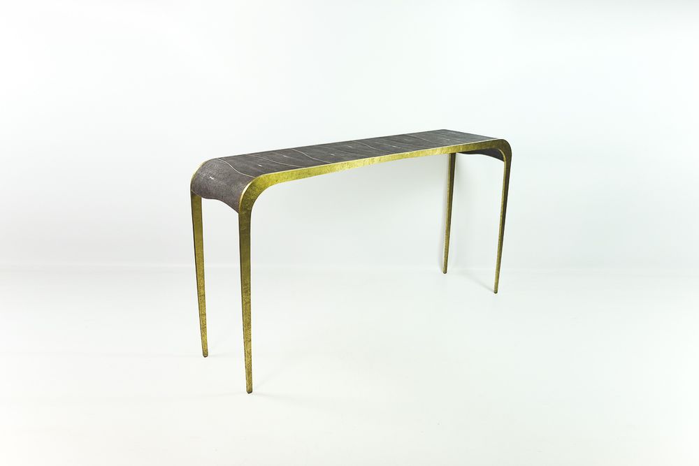 Console table - Brass console “CS FLUCTUS” - GINGER BROWN