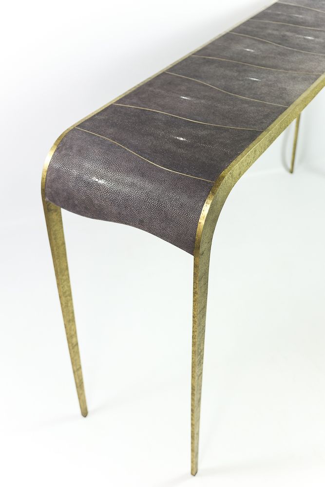 Console table - Brass console “CS FLUCTUS” - GINGER BROWN