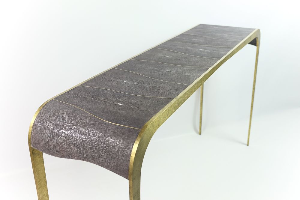 Console table - Brass console “CS FLUCTUS” - GINGER BROWN