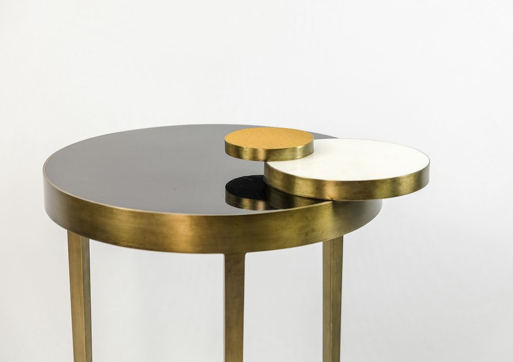 Other tables - TABLE WITH INTERLOCKING CIRCULAR - GINGER BROWN