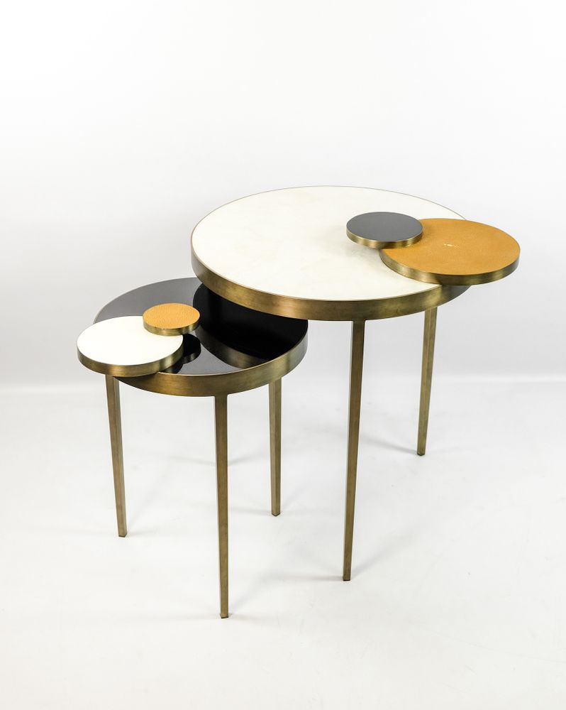 Other tables - TABLE WITH INTERLOCKING CIRCULAR - GINGER BROWN