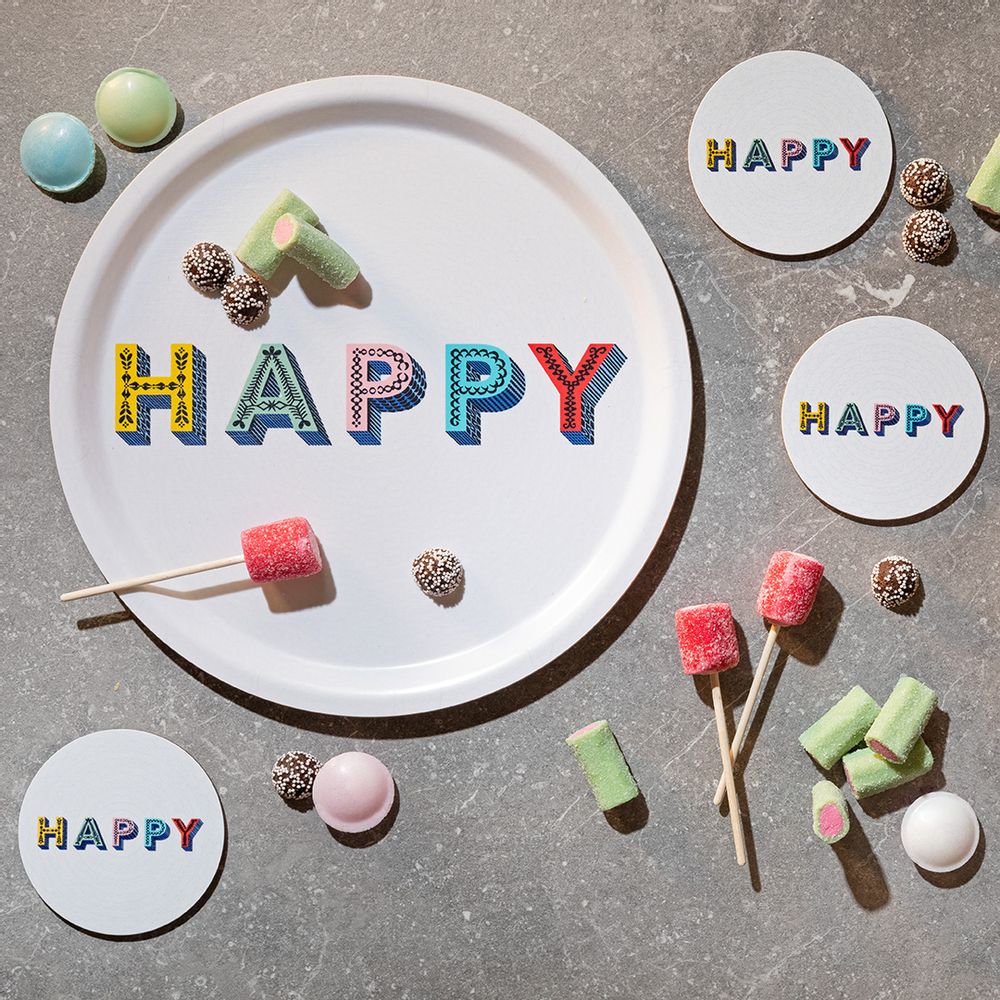 Plateaux - Mug HAPPY - Porcelaine - Plateaux - dessous de verre - plateaux de service - JAMIDA OF SWEDEN