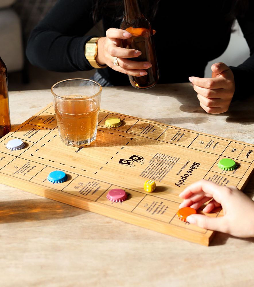 Beeropoly Beer Game Wood Drinking Board Game Original 