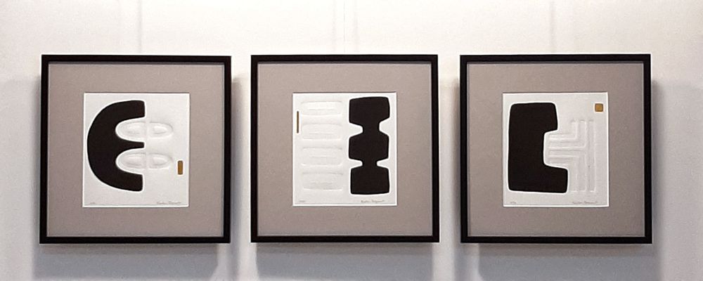 Paintings - engraving and embossing 40 cm x 40 cm black series 2 - FOUCHER-POIGNANT