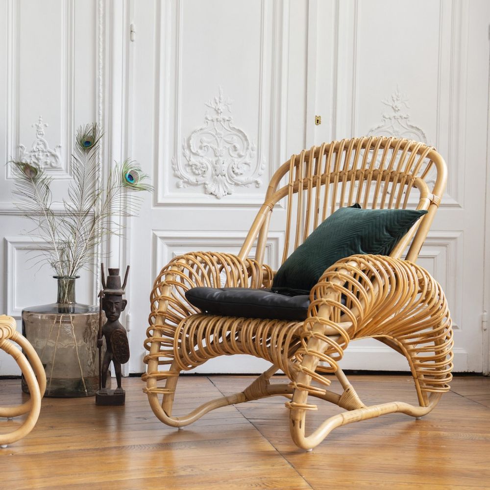 Armchairs - BOUCLE rattan armchair - KOK MAISON