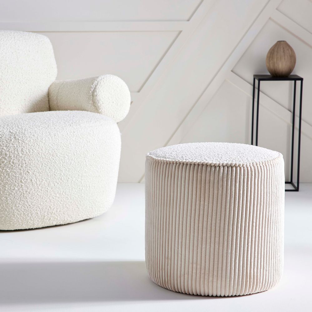 Poufs - Pouf velours cotelé - SIGNATURE MOBILIER ET DÉCORATION