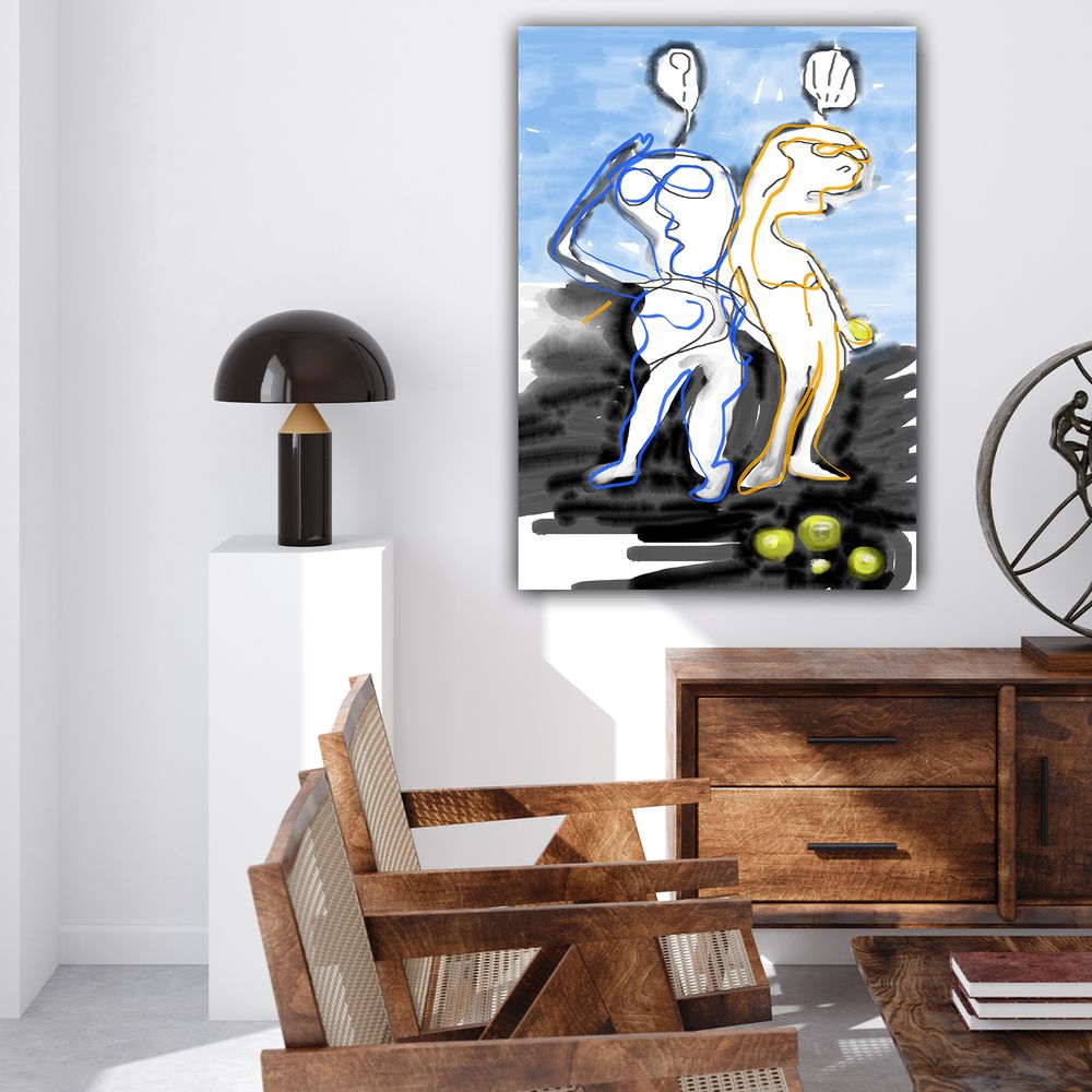 Fabric cushions - “DUO” Art print - L'ATELIER D'ANGES HEUREUX