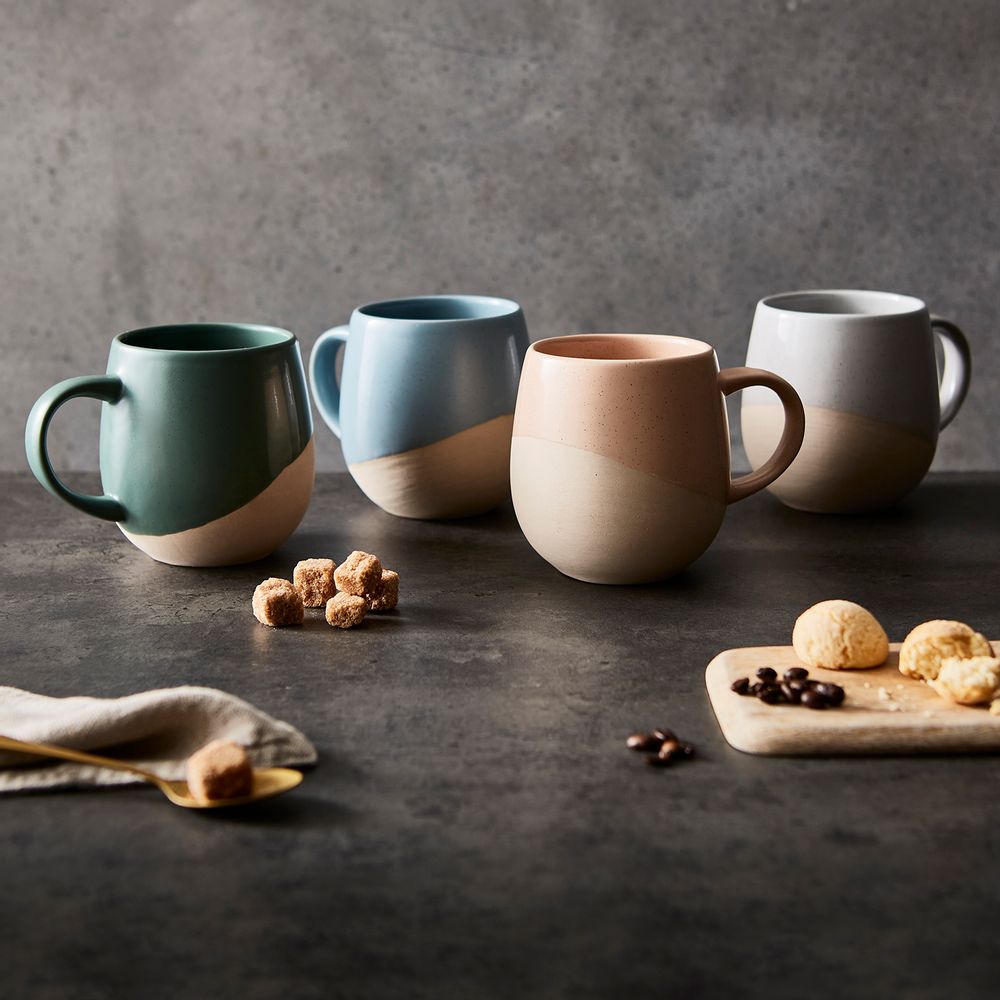 Tasses et mugs - Barbary & Oak Lot de 4 mugs colorés avec base non émaillée - RKW LTD - BARBARY & OAK