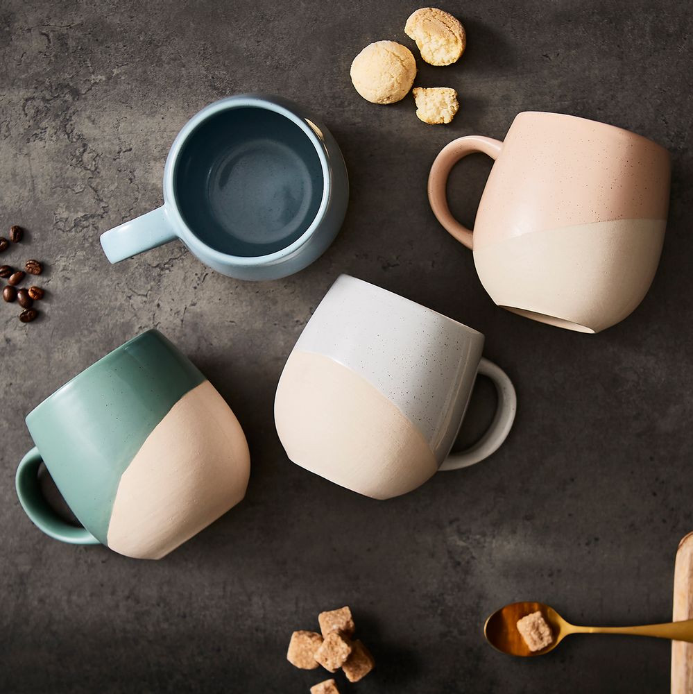 Tasses et mugs - Barbary & Oak Lot de 4 mugs colorés avec base non émaillée - RKW LTD - BARBARY & OAK