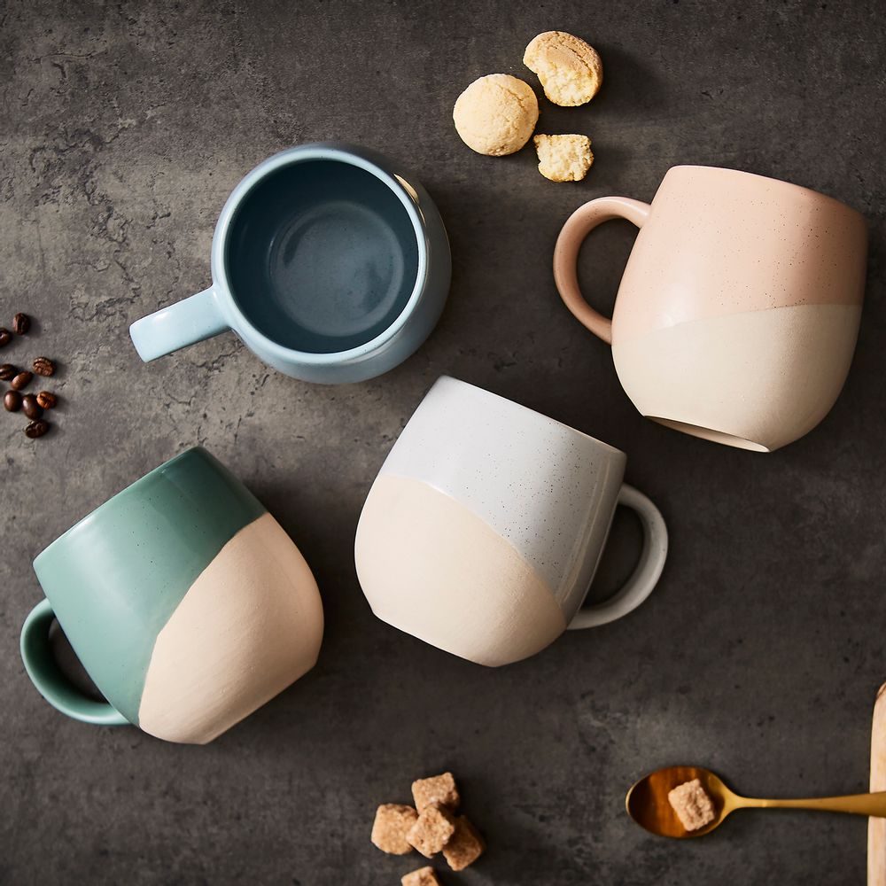 Tasses et mugs - Barbary & Oak Lot de 4 mugs colorés avec base non émaillée - RKW LTD - BARBARY & OAK