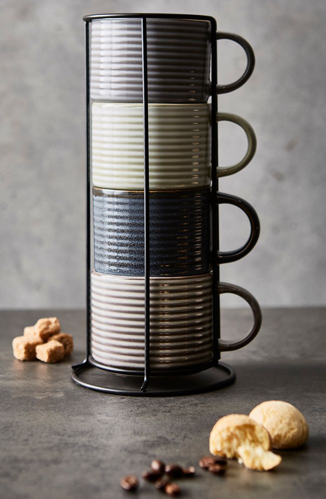 Tasses et mugs - Ensemble de 4 tasses empilables Barbarie & Oak Totem - RKW LTD - BARBARY & OAK