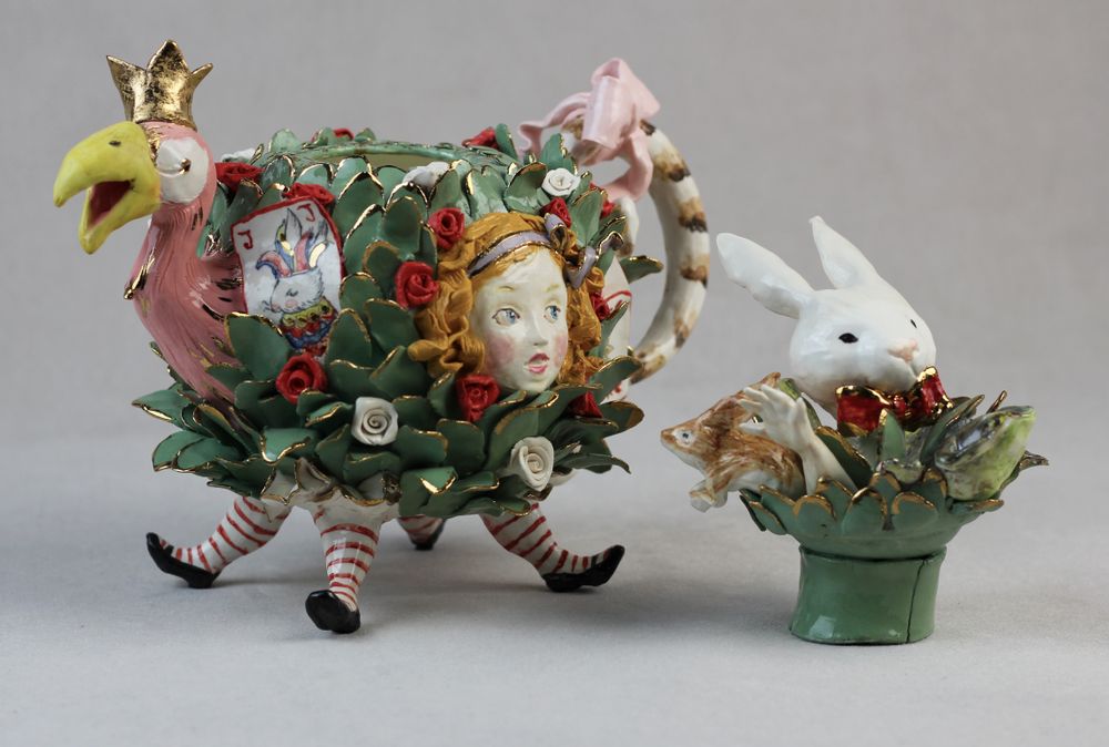 Objets design - THÉIÈRES ARTISTIQUES UNIQUES EN PORCELAINE ALICE AU PAYS DES MERVEILLES - MOSCHE BIANCHE