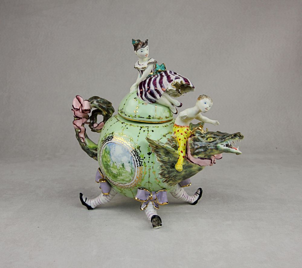 Objets design - THÉIÈRES ARTISTIQUES UNIQUES EN PORCELAINE ALICE AU PAYS DES MERVEILLES - MOSCHE BIANCHE