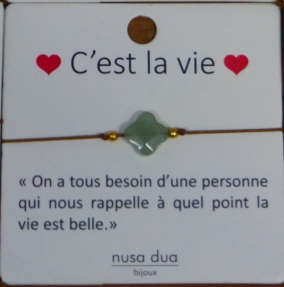Bijoux - Bracelets Messages et/ou Signes Astrologiques sur carte - NUSA DUA BIJOUX