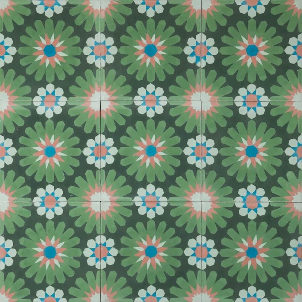 Carreaux de ciment - Carreau ciment Gerbera - ETOFFE.COM