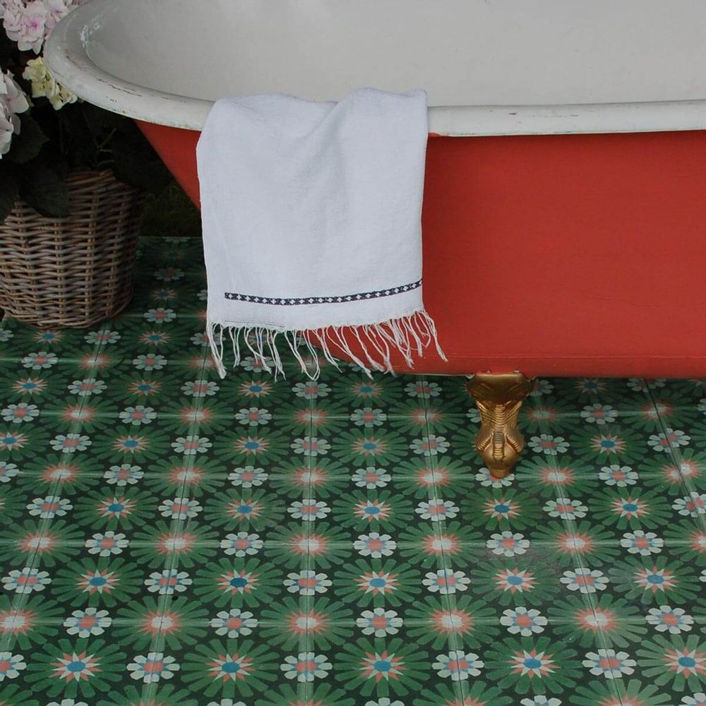 Carreaux de ciment - Carreau ciment Gerbera - ETOFFE.COM