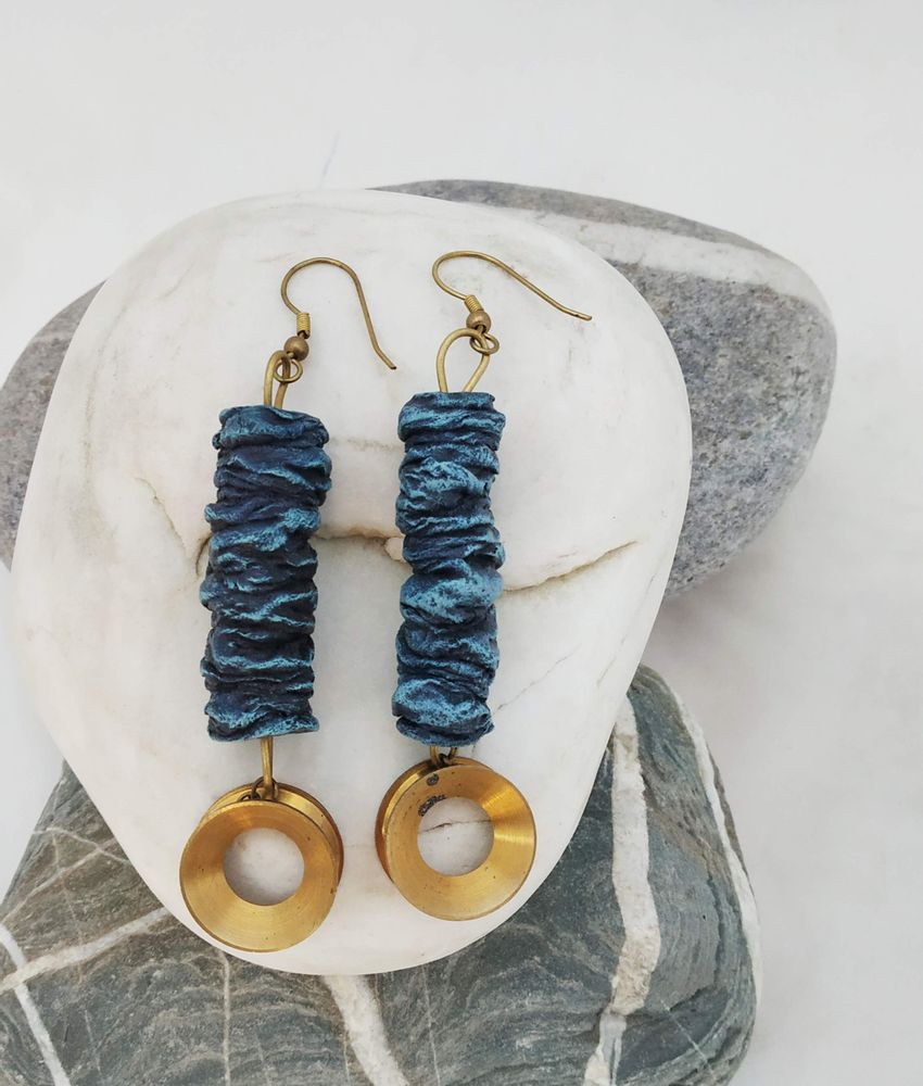 Bijoux - BOUCLE D'OREILLE EN TISSU - ARANYA EARTHCRAFT