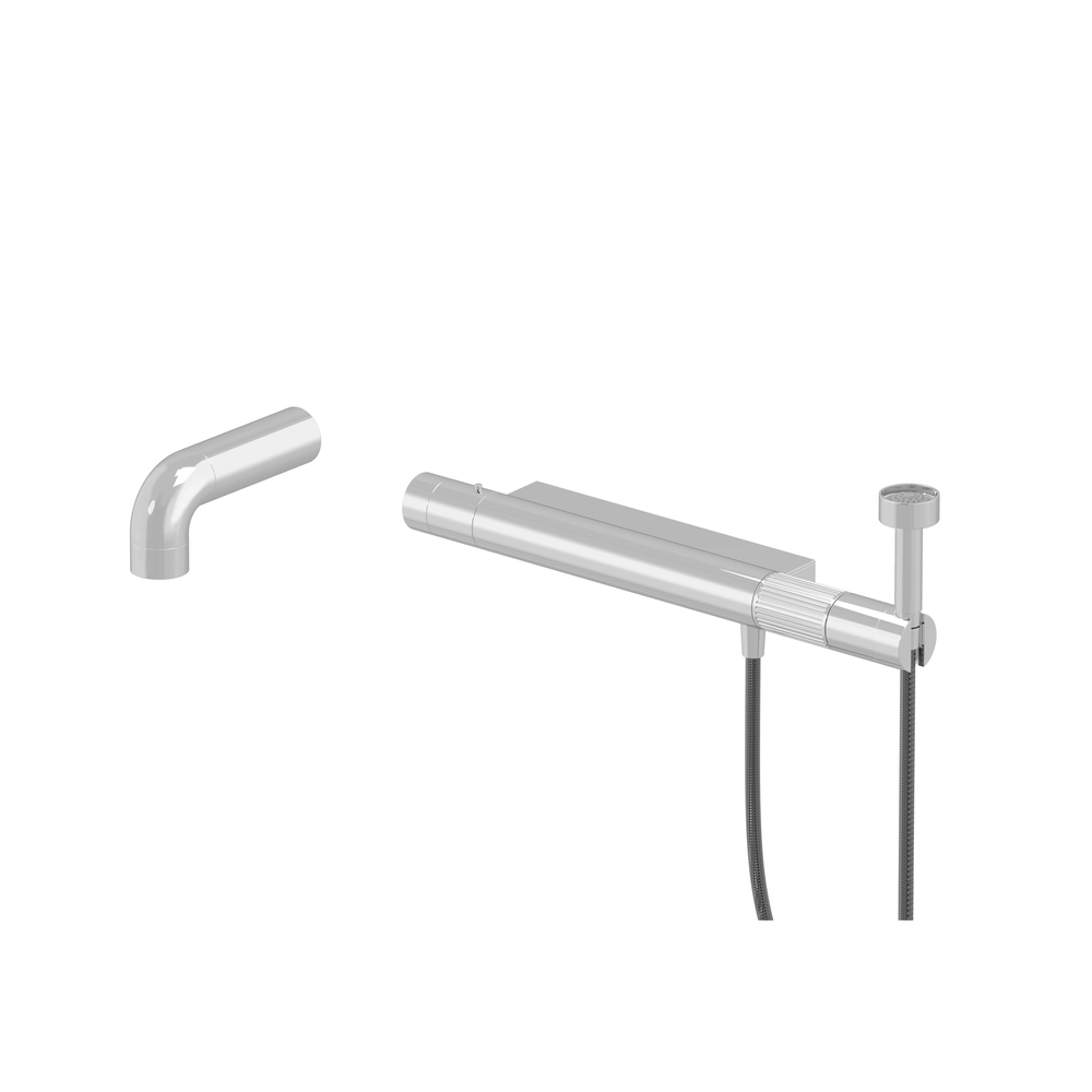 Robinetterie - Joe | Set thermostatique de bain mural, bec 200mm, avec douchette - RVB