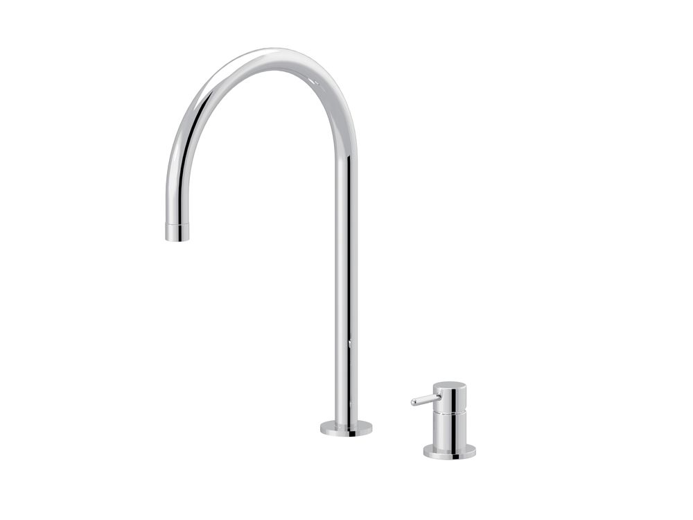 Robinets de cuisine - Plug | Mitigeur de cuisine 2 trous, grand bec mobile 250mm, avec mousseur extractible - RVB