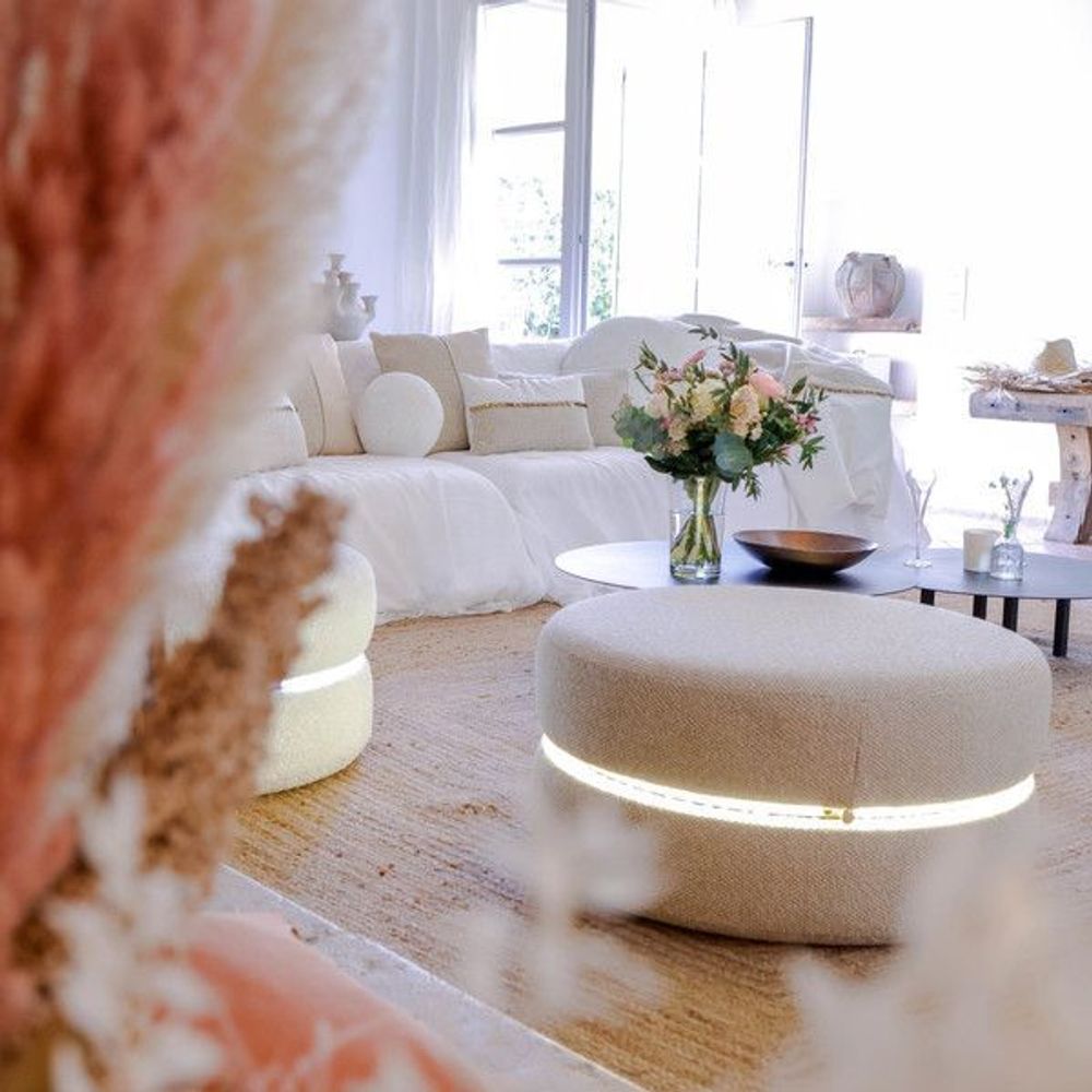 Ottomans - Bright Safir Macaron - L'ATELIER DES CREATEURS