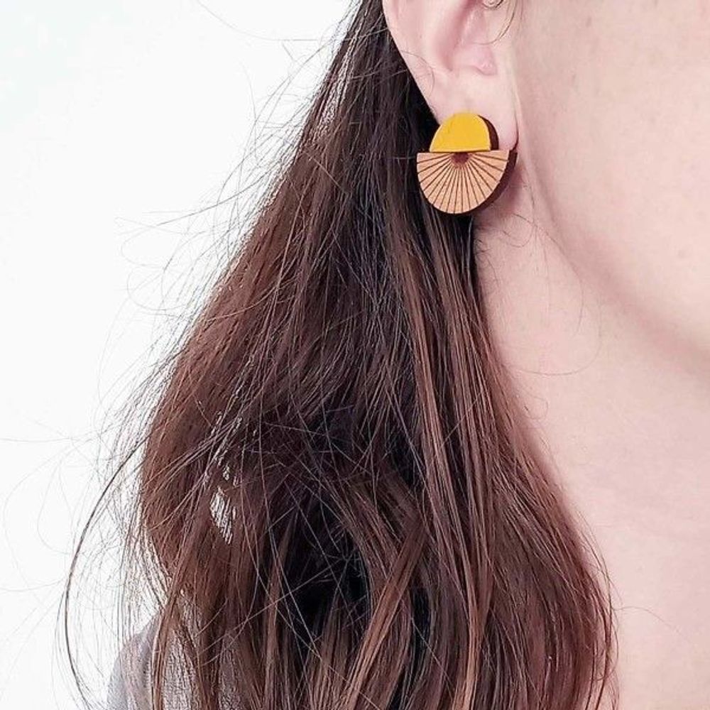 Jewelry - Eclypse wooden earrings - L'ATELIER DES CREATEURS