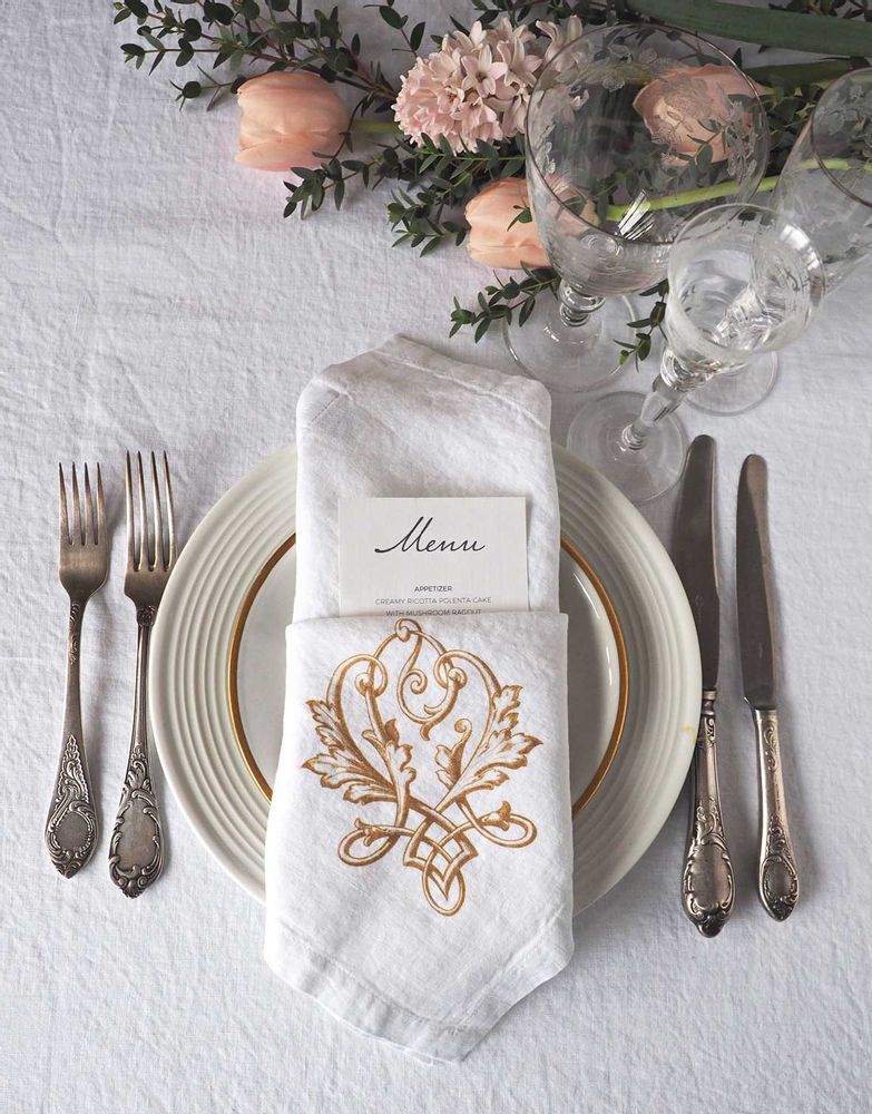 Table linen - Bespoke Printed Linen Napkins for Events / Hotels / Restaurants - LINOROOM 100% LINEN TEXTILES