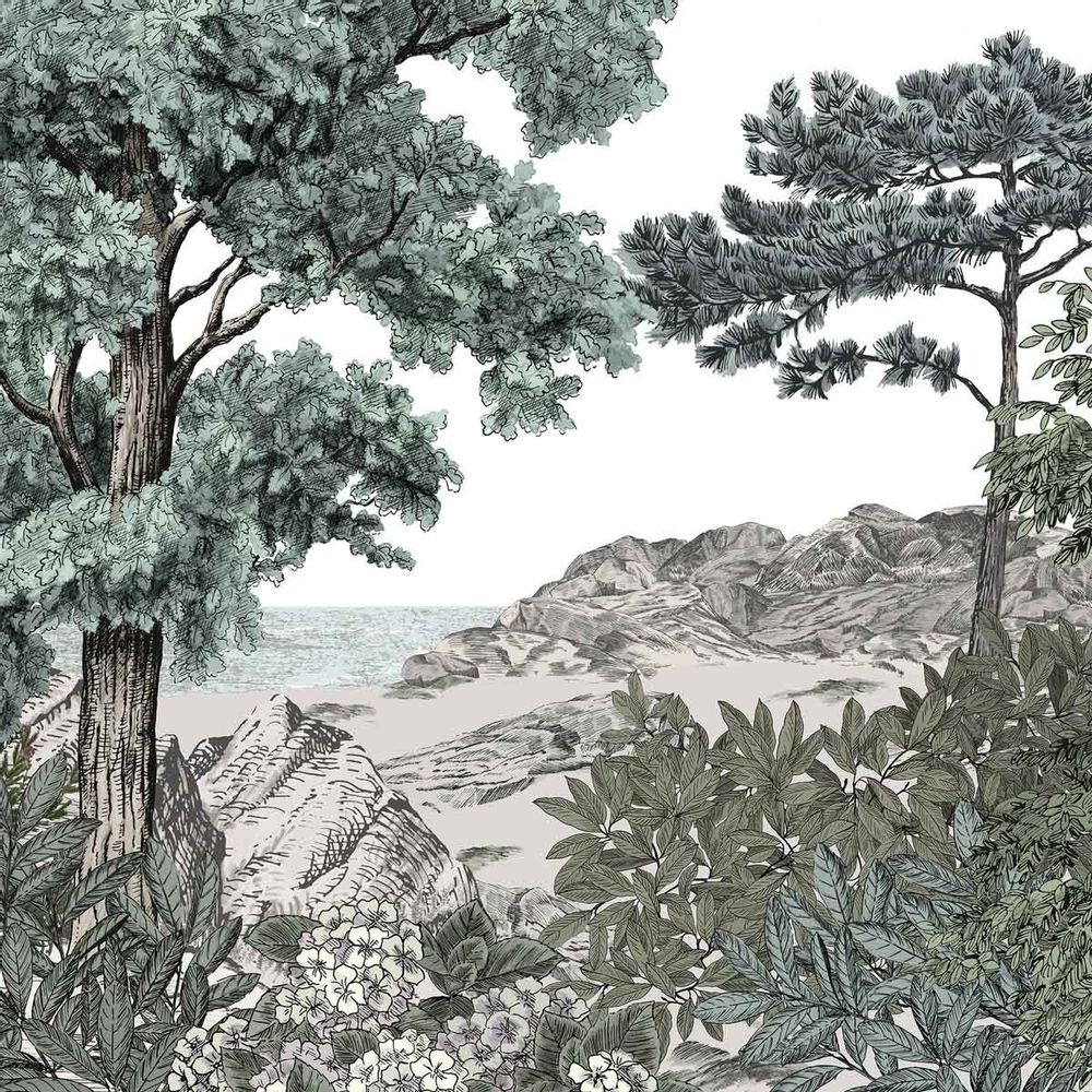 Papiers peints - Panneau Forêt de Bretagne Naturel - ETOFFE.COM