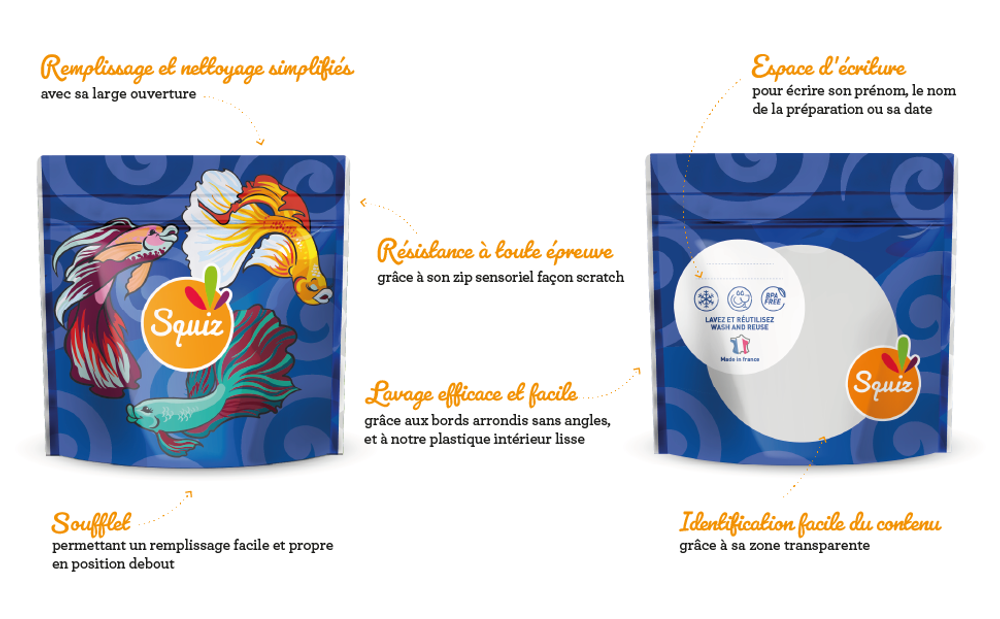 Children's mealtime - Snack Bags SQUIZ - FILLGOOD