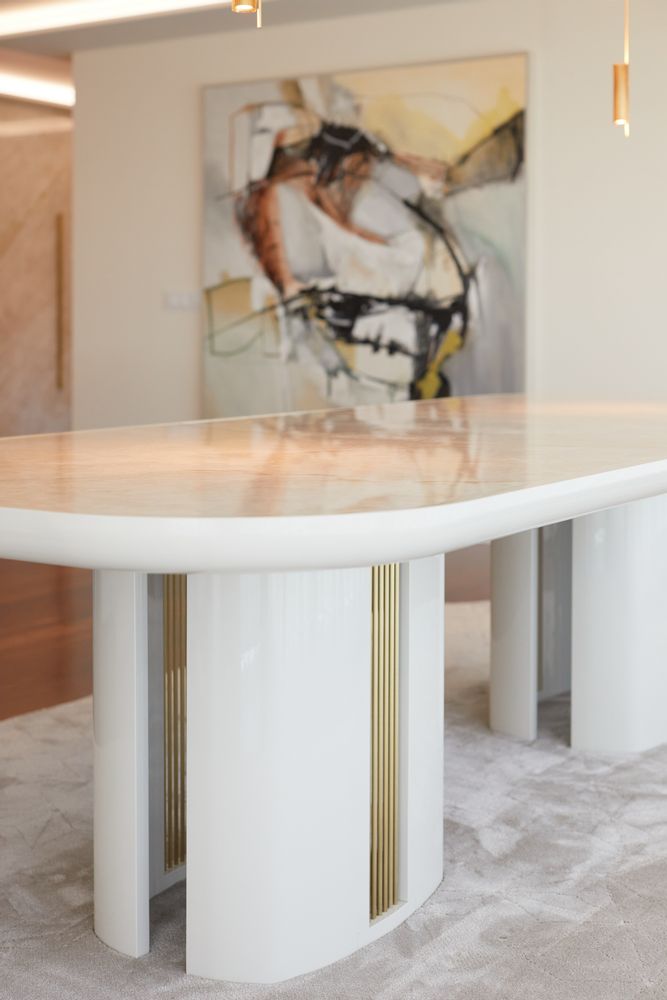 Tables Salle à Manger - Table à manger en céramique BACALL - CASA MAGNA