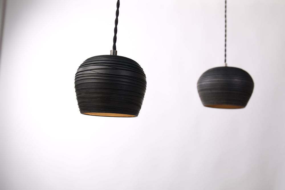 Hanging lights - Wasa raku smoked scarified - NEXEL