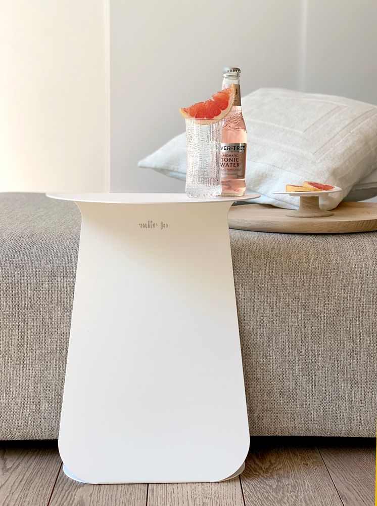 Tables basses - Table d'appoint ronde symétrique YOUMY - Blanc poudré - MADEMOISELLE JO