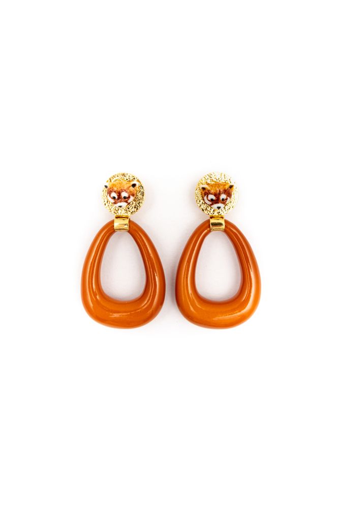 Bijoux - Boucles d'oreilles panda rouge Chunky Terracotta - NACH