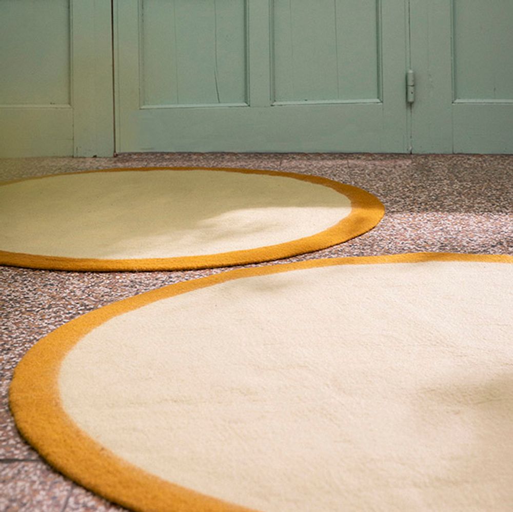 Contemporary carpets - RUGS ROUND KALI & LUMBINI - Handmade in felt - MUSKHANE