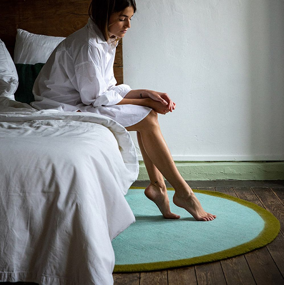 Contemporary carpets - RUGS ROUND KALI & LUMBINI - Handmade in felt - MUSKHANE