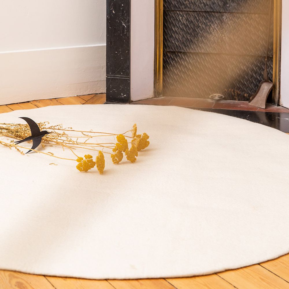 Contemporary carpets - RUGS ROUND KALI & LUMBINI - Handmade in felt - MUSKHANE