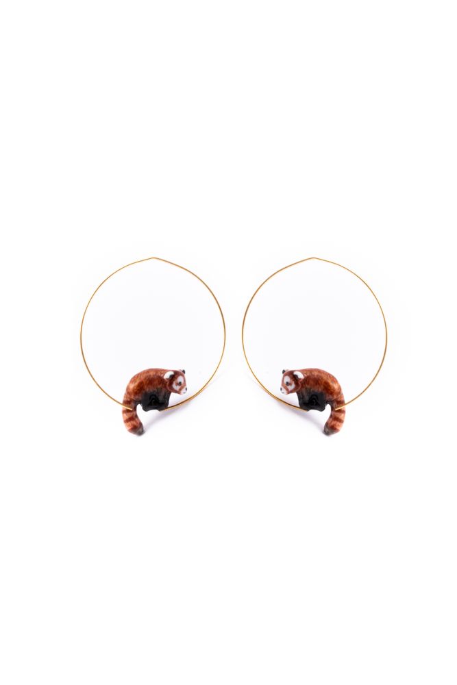 Jewelry - Red Panda Triangle Hoop Earrings - NACH