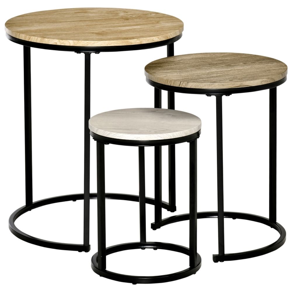 Coffee tables - Lot de 3 tables basses gigognes - AOSOM BUSINESS