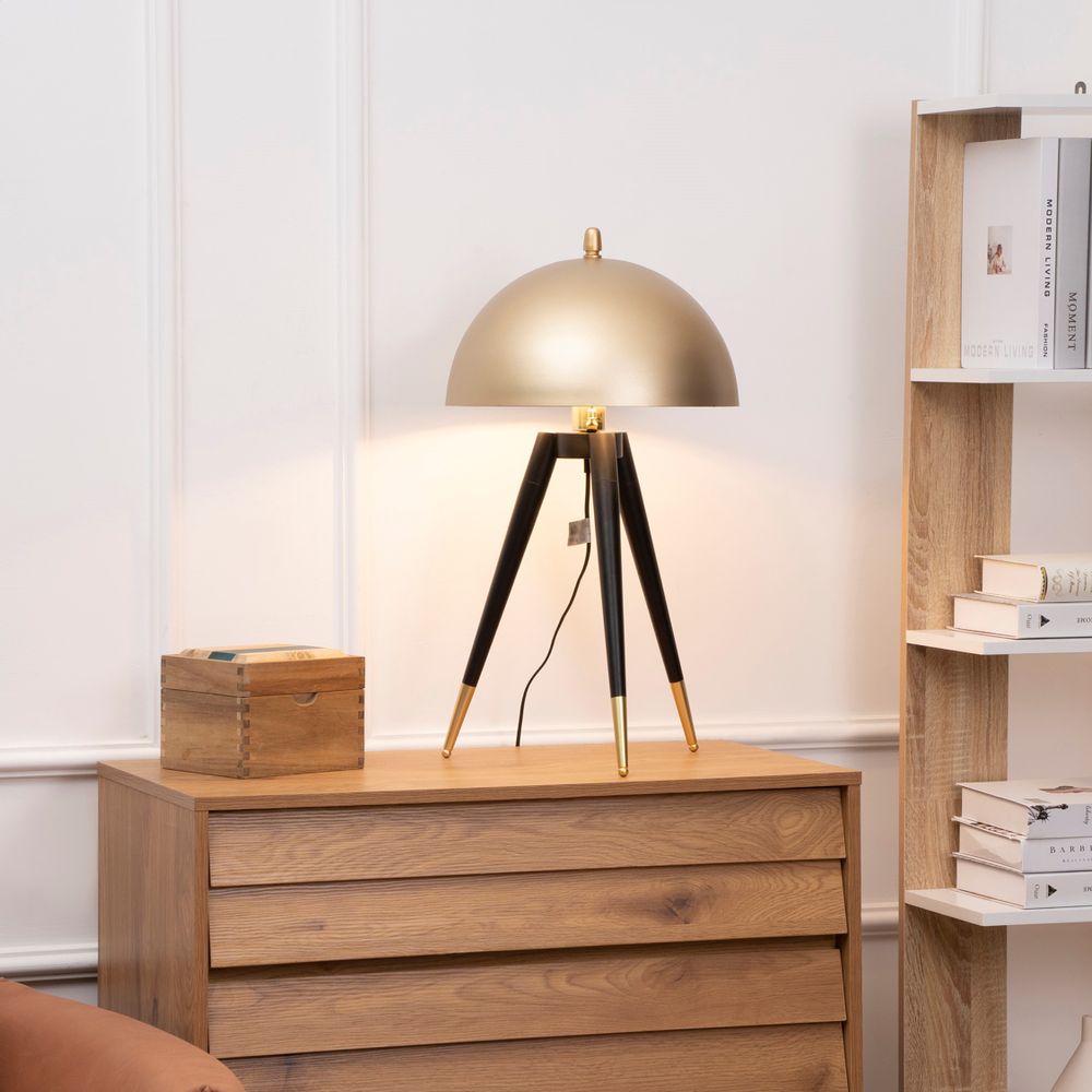 Lampes à poser - Lampe de table style Art déco métal noir doré - AOSOM BUSINESS